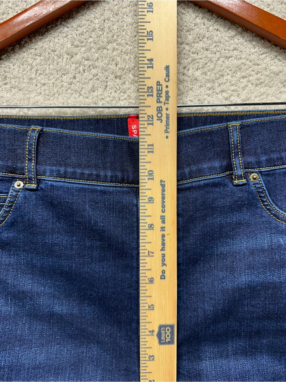NWT Spanx Flare Jeans XL Dark Wash Pull-On Shaping Stretch Denim Midnight Shade - Picture 11 of 12